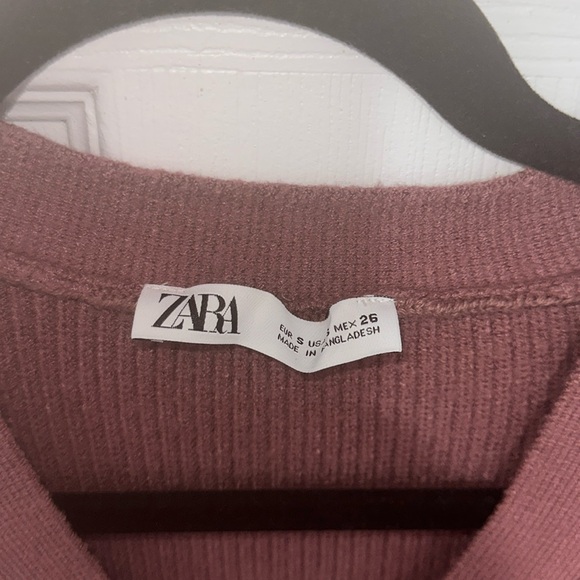 Zara mauve knit puff sleeve sweater - Picture 4 of 4